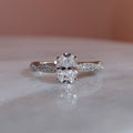 Moissanite Engagement Ring With Twisted Pavé Band 925 Sterling Silver