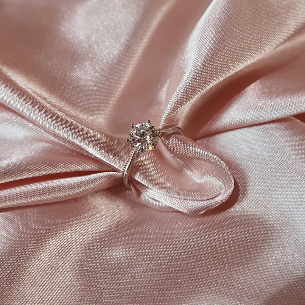 Classic Round Moissanite Solitaire Engagement Ring