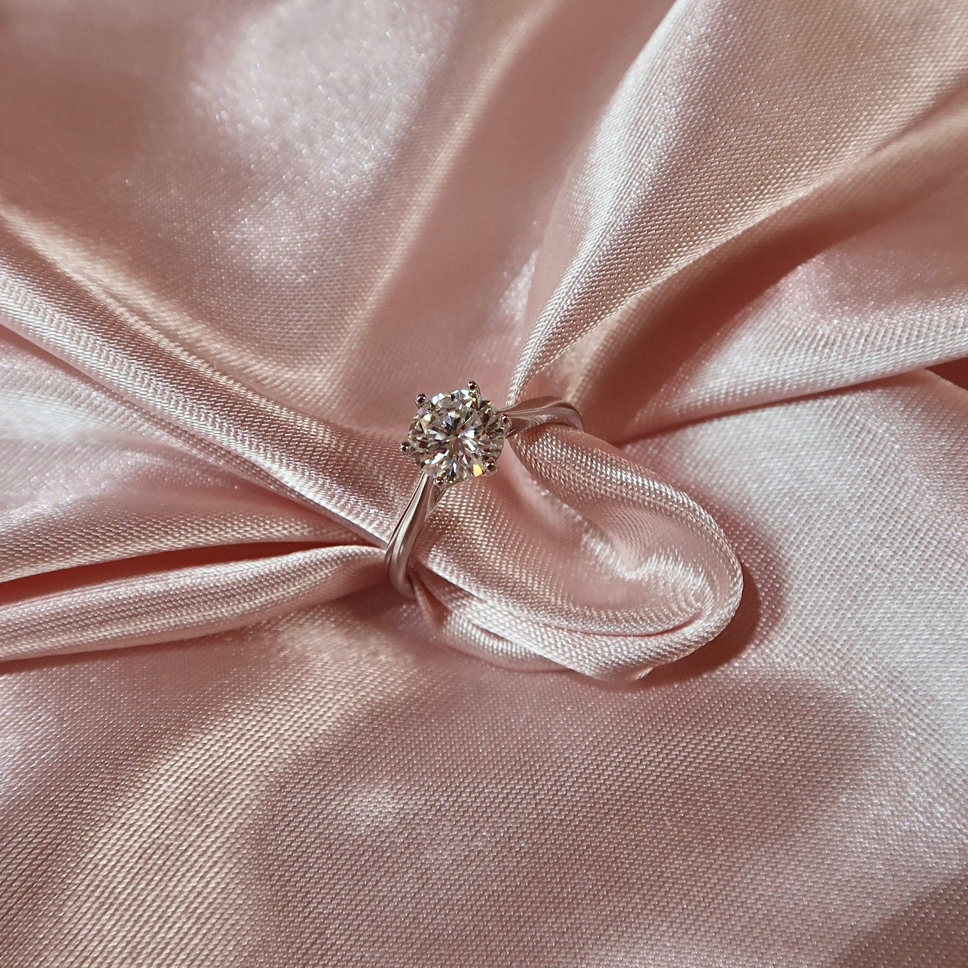 Classic Round Moissanite Solitaire Engagement Ring