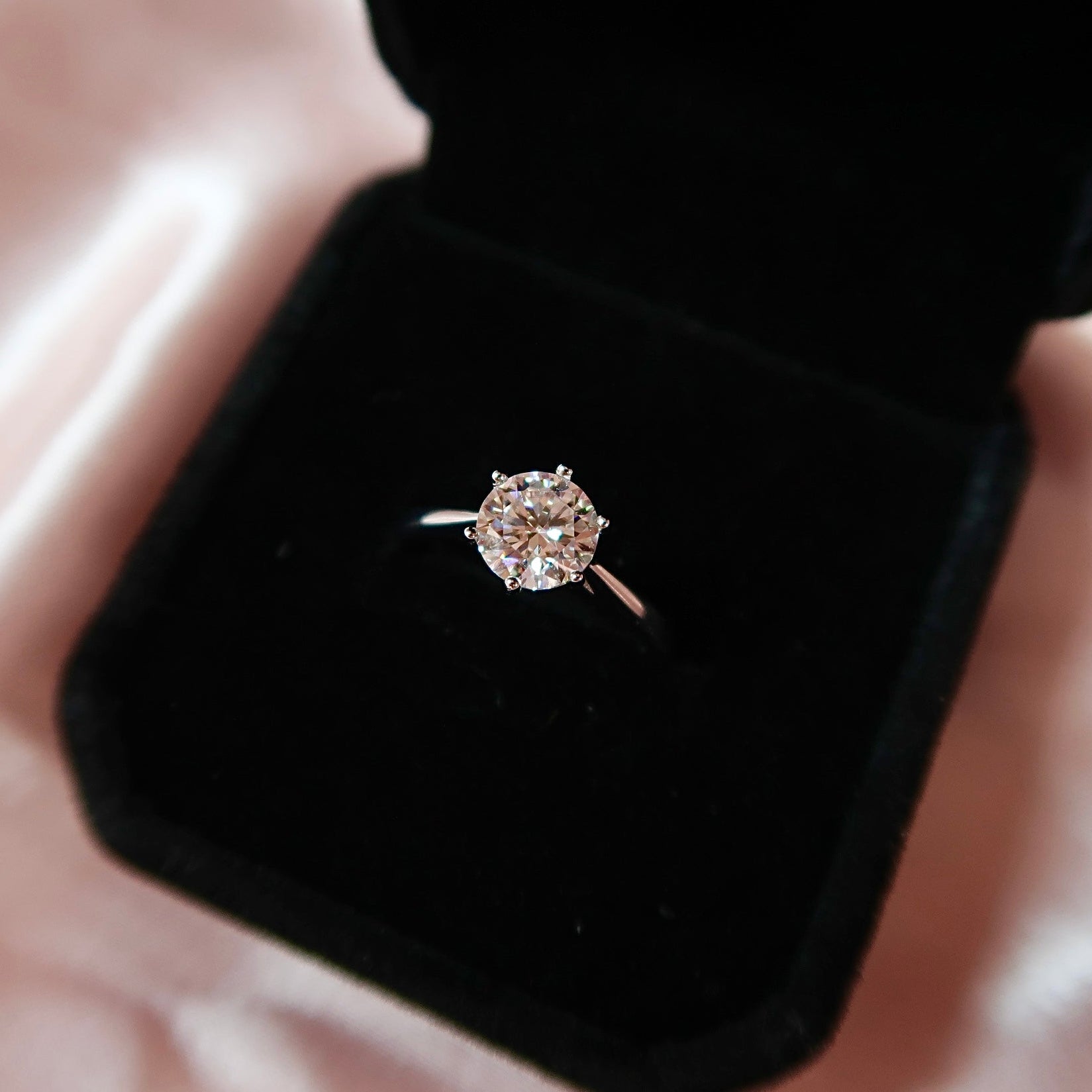 Classic Round Moissanite Solitaire Engagement Ring