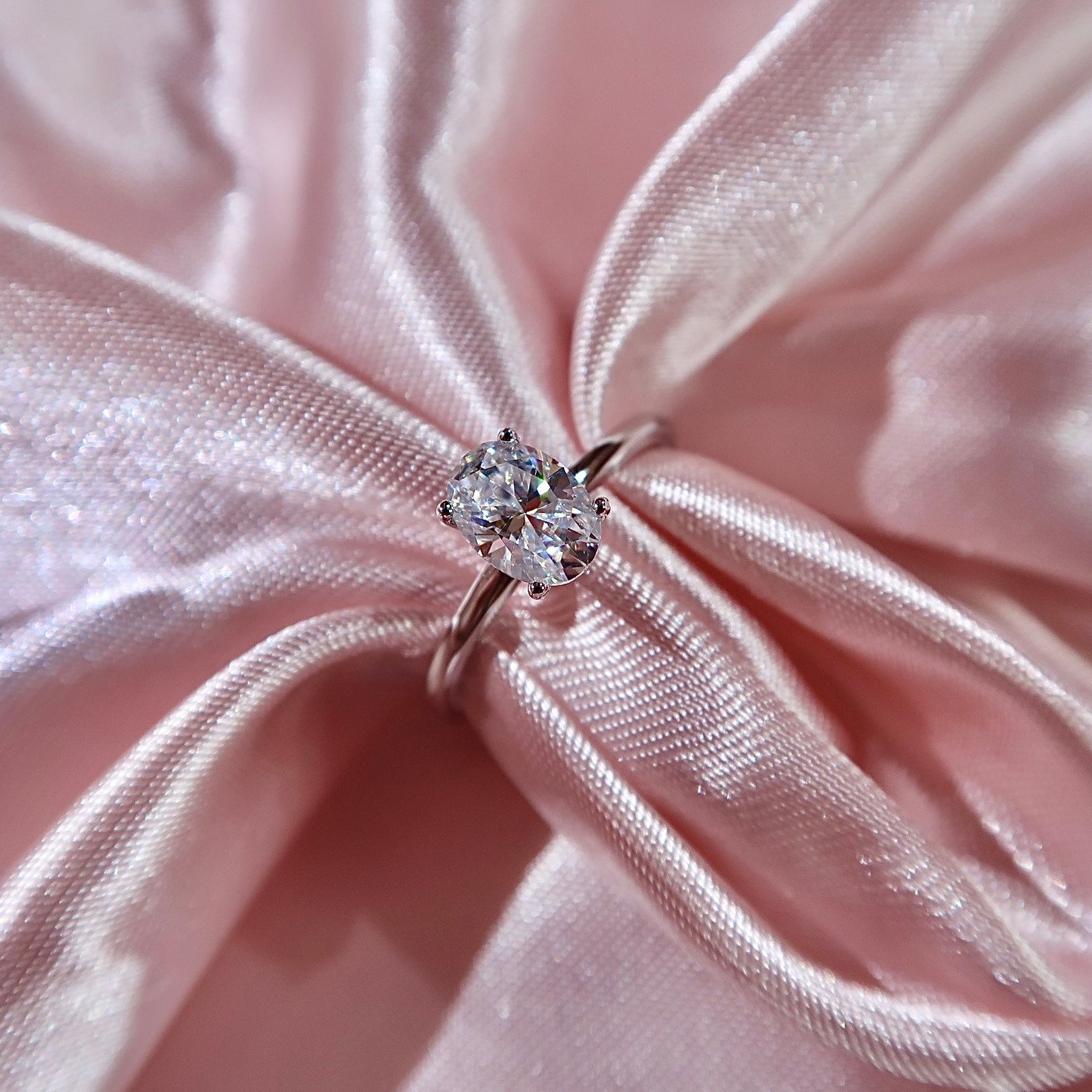 Classic Oval Solitaire Moissanite Engagement Ring