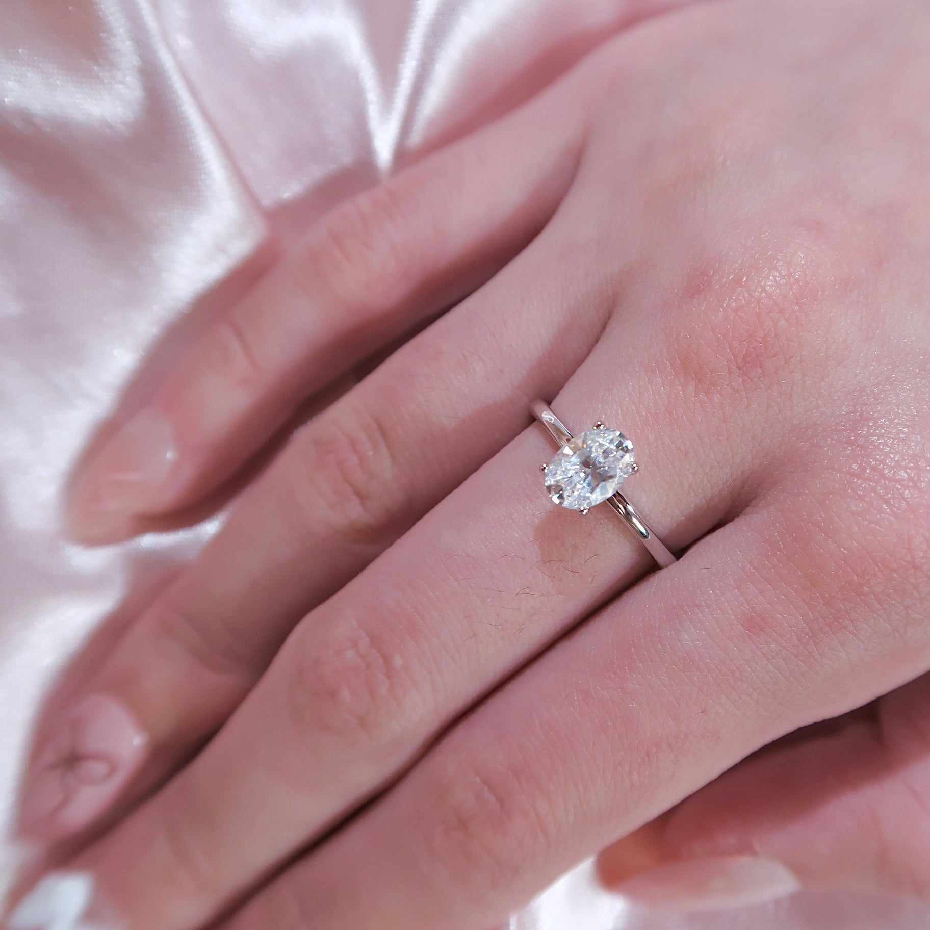 Classic Oval Solitaire Moissanite Engagement Ring