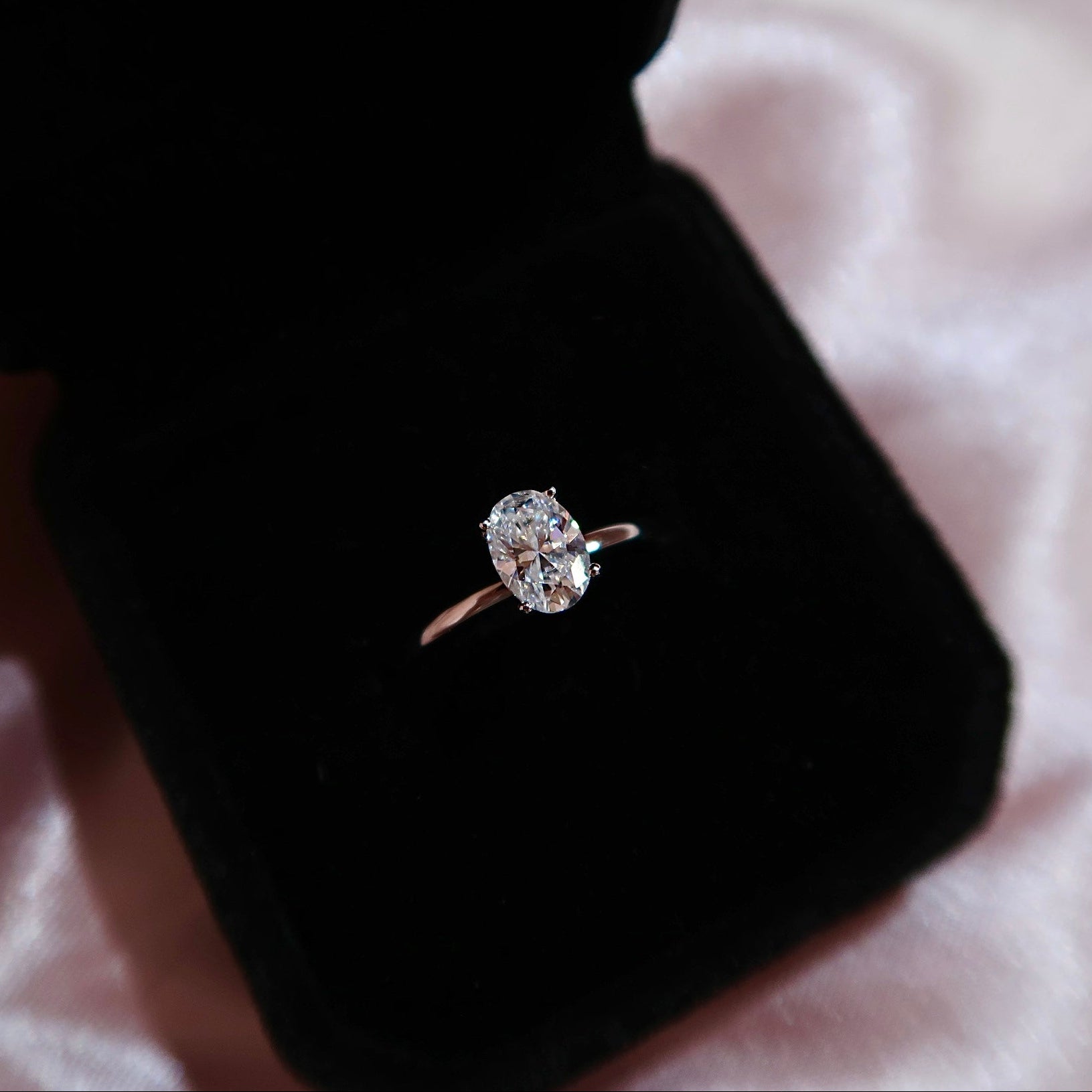 Classic Oval Solitaire Moissanite Engagement Ring