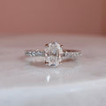 Classic Oval Moissanite Pavé Engagement Ring